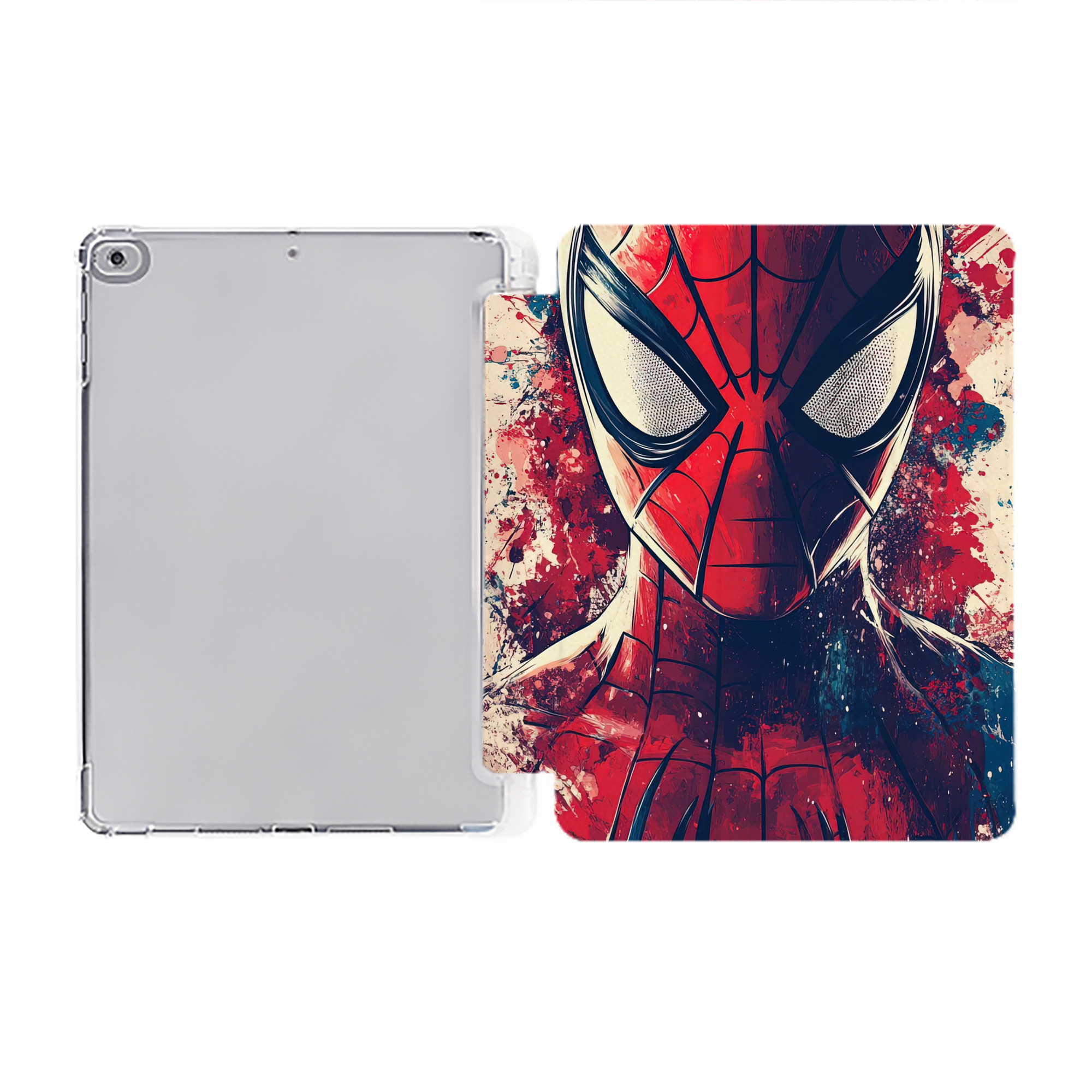（画像用） Spider Man スパイダーマン IPad ケース ペン収納付き 三つ折りスタンド PUレザー×シリコン 対応機種9.5/10.5/10.9インチ